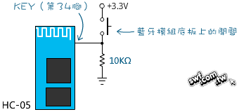 HC-05模組按鍵的電路