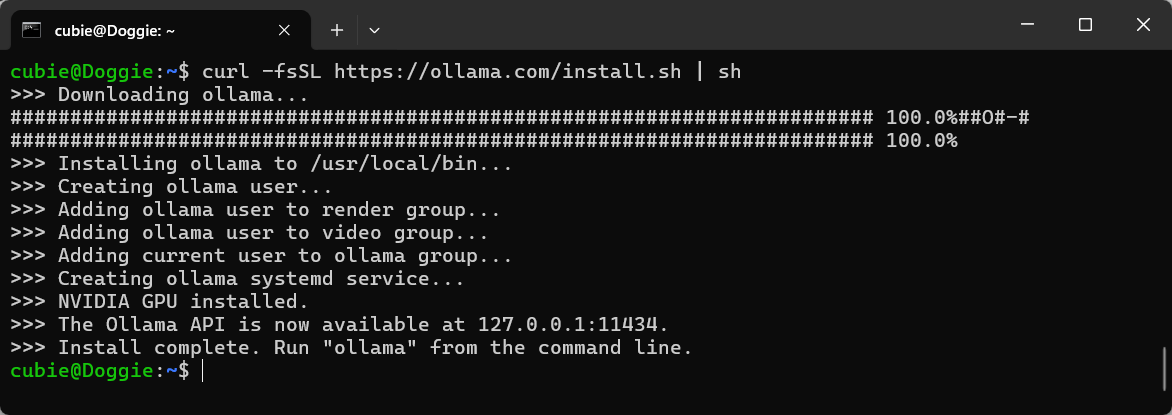 在Windows的Linux子系統安裝Ollama