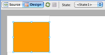 在Flash Builder 4.5的Design檢視模式呈現的矩形圖像
