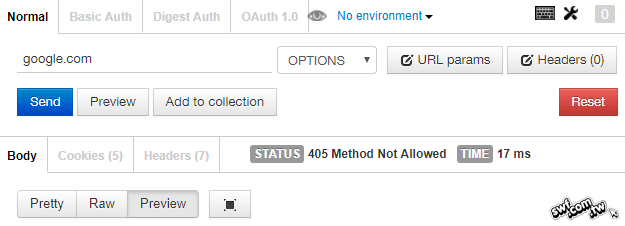 405 Method Not Allowed（方法不被允許）的錯誤狀態碼