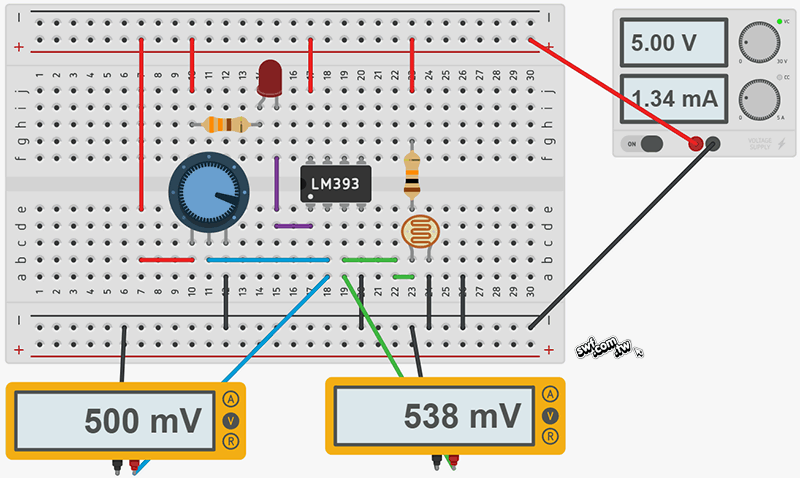 LM393光線感應模組電路