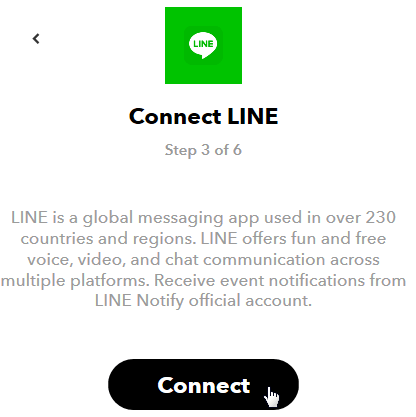 Connect LINE（連結LINE）頁面