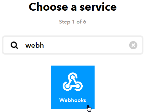 Choose a service（選擇一項服務）頁面