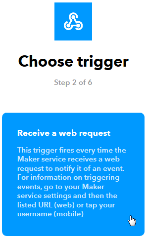 Choose trigger（選擇觸發來源）頁