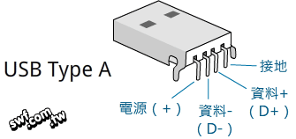 USB Type A Pins