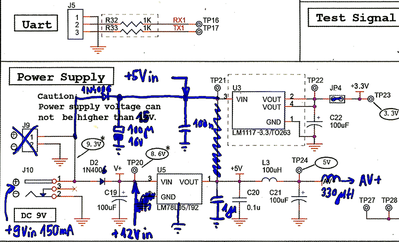 改造DSO138示波器的電路圖