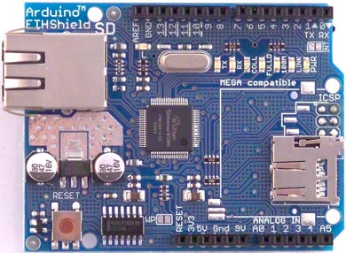 Arduino Ethernet Shield（乙太網路擴充介面板） 