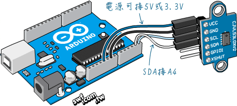 VL53L0X接Arduino