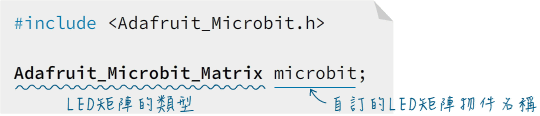 宣告Adafruit_Microbit_Matrix類型變數