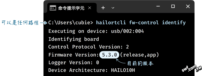 查看AI加速器的韌體版本資訊