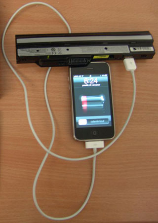 改造MSI Wind小筆電的電池，來替iPhone充電。