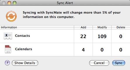SyncMate資料同步完畢