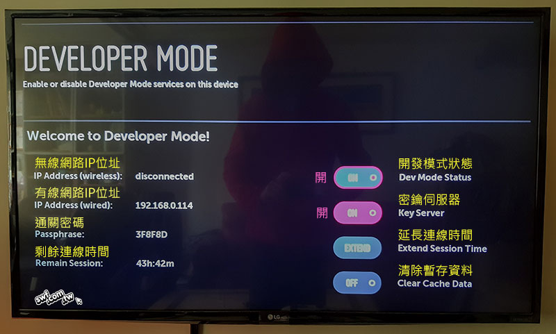 Developer Mode畫面
